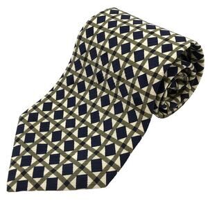 Vintage Woodward Men's 100% Silk Diamond Print Neck Tie